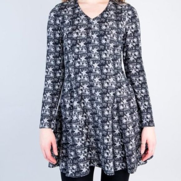 Blue Sky Clothing Wilma Tunic - Grey Star 3X - Picture 1 of 2